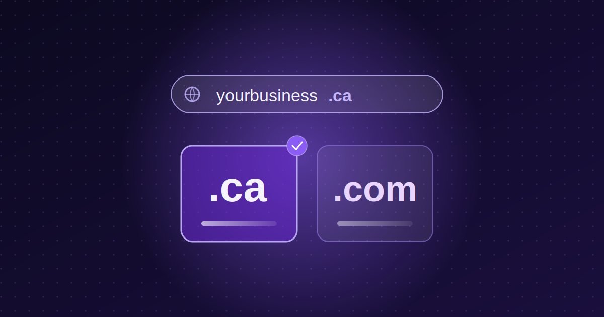Abstract illustration: address bar with a .ca and a .com option