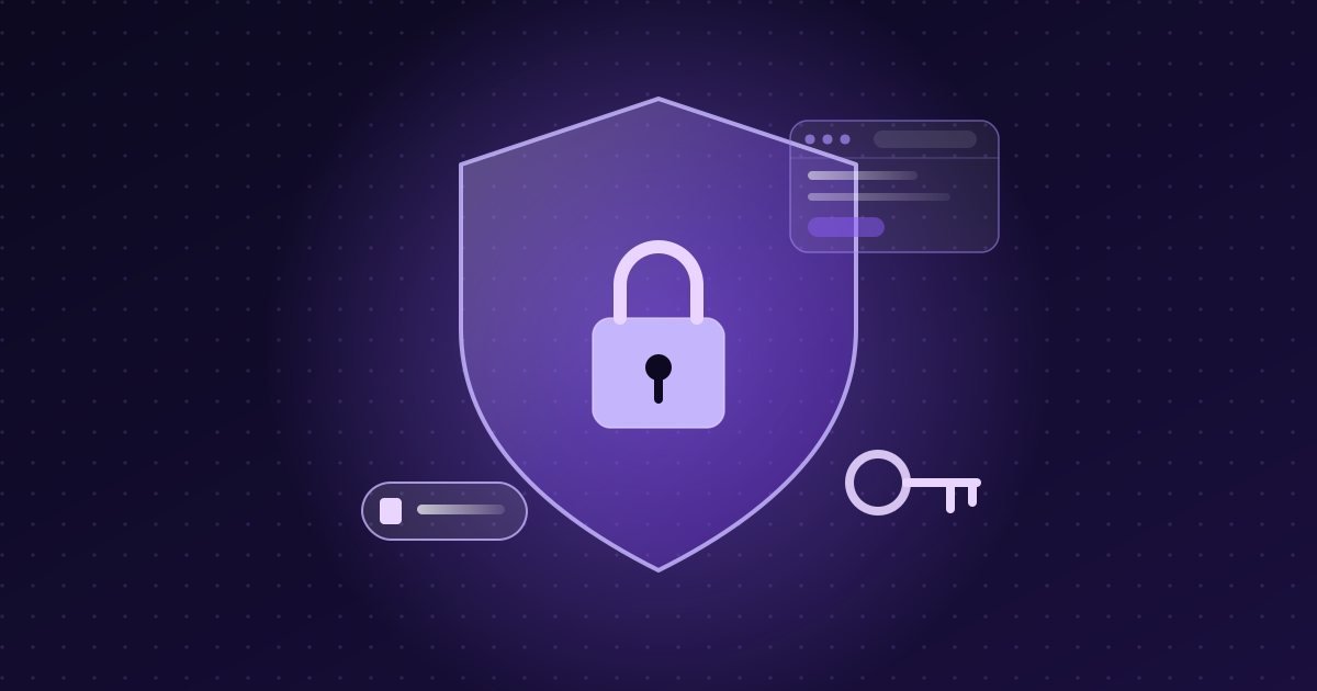 Abstract illustration: shield with a padlock, secure address bar and key